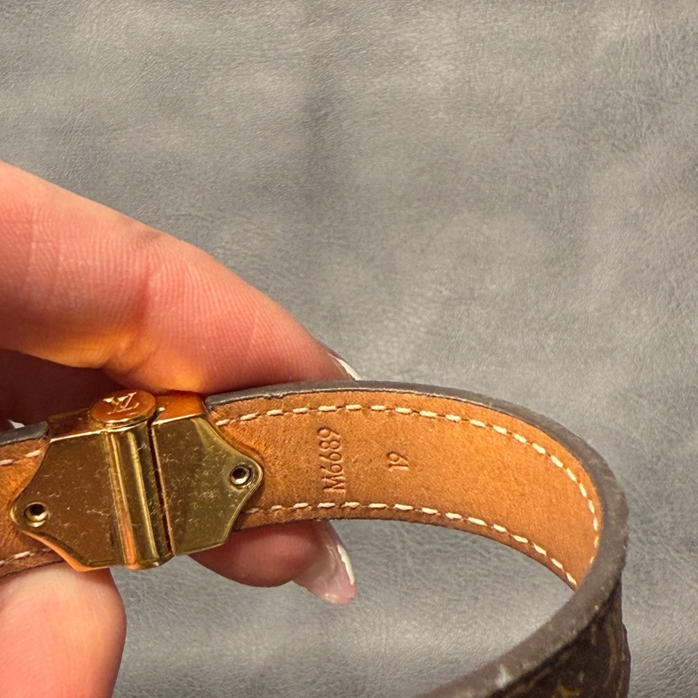 Louis Vuitton Monogram Canvas Bracelet with Gold-Tone Accents - Picture 5 of 8